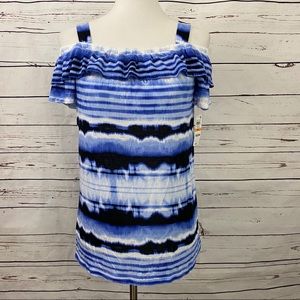 INC International Concepts Tie Dye Cold Shoulder S